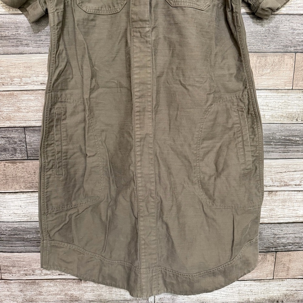 Duluth Trading Canvas Shirt Dress Women’s L Green Heavyweight 100% Cotton - Picture 6 of 8